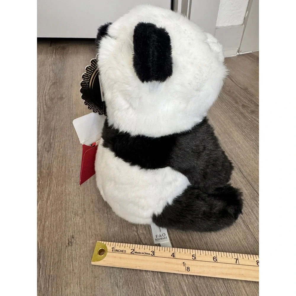 FAO Schwarz 2019 Boutique Zhen Panda Plush With Papers Sitting 10 Inchs